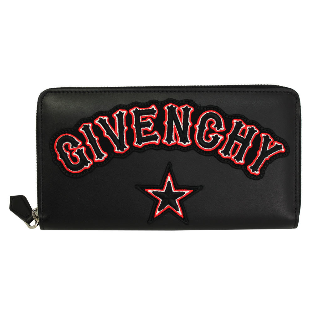 Givenchy Long Wallet Patch Black Zip Leather - image 2